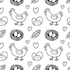 Chickens and Eggs Pattern 6 Minky Fabric