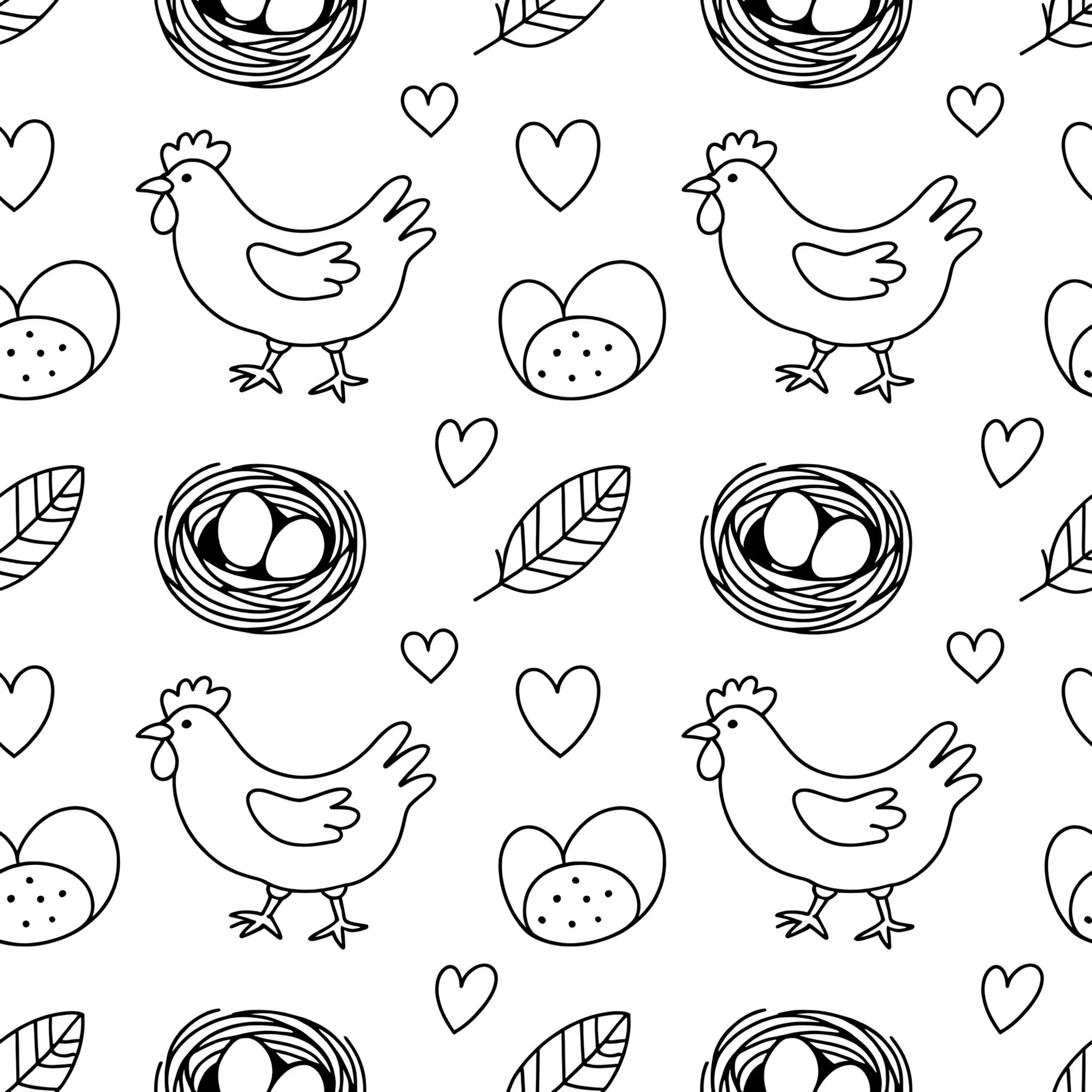 Chickens and Eggs Pattern 6 Minky Fabric