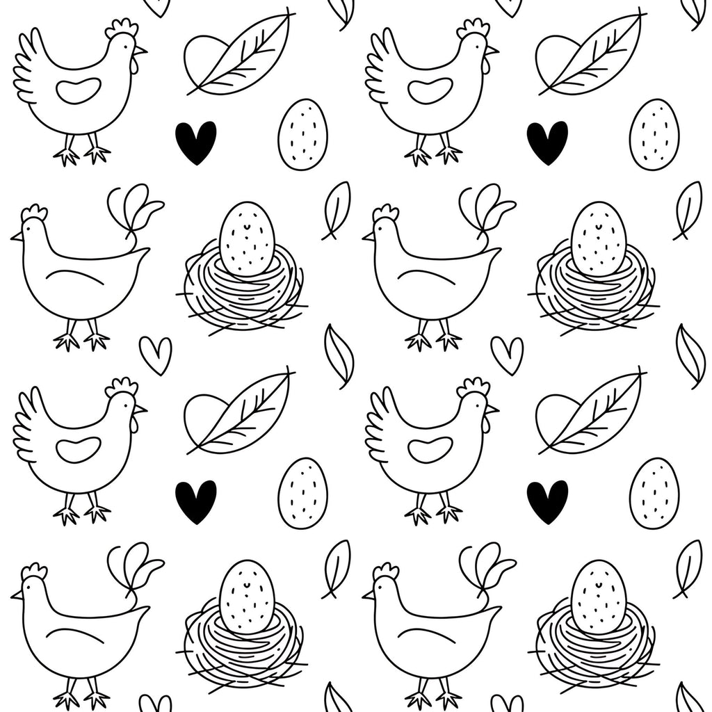 Chickens and Eggs Pattern 7 Minky Fabric