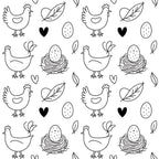 Chickens and Eggs Pattern 7 Minky Fabric
