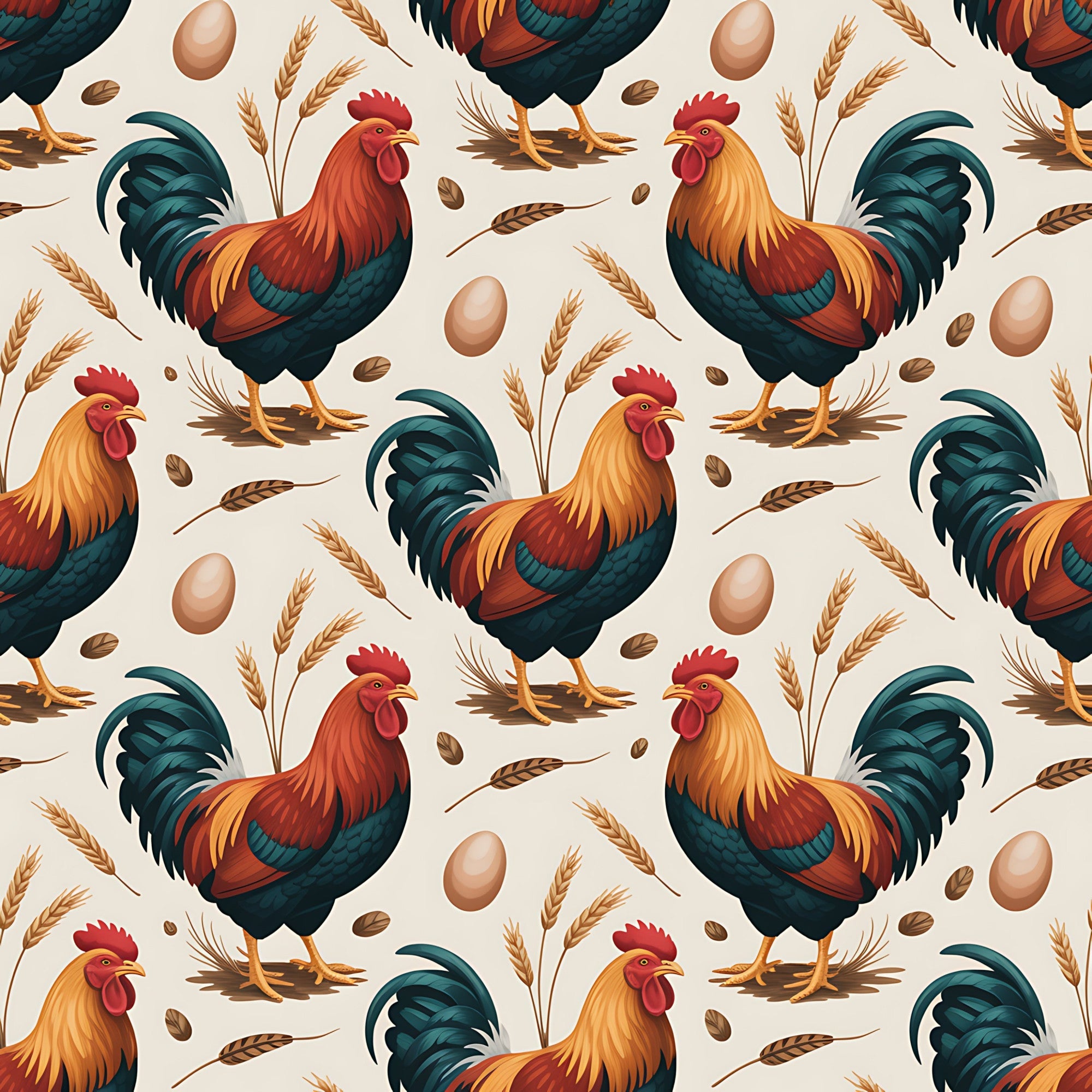 Chickens and Eggs Pattern 9 Minky Fabric