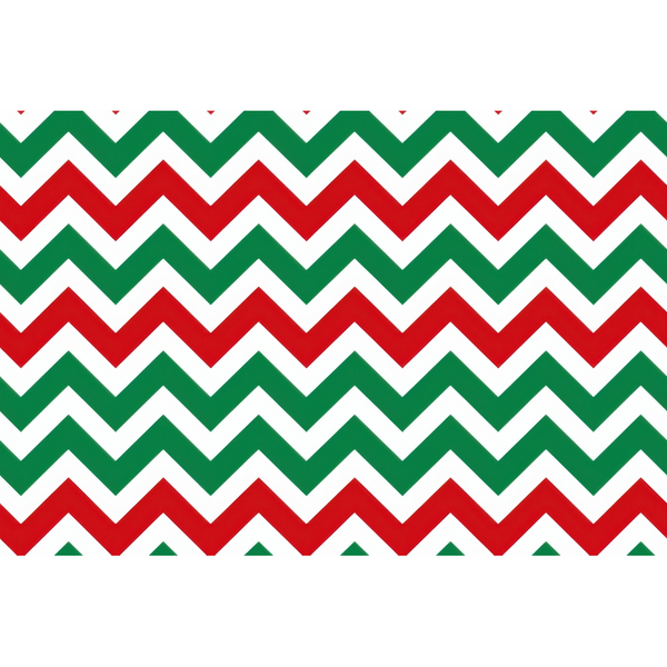 Red, green, and white zigzag pattern forming a repeating chevron design.