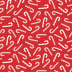 red background, candy canes, peppermint stripes, white stripes, christmas pattern, holiday motif, scattered design,, fabric panel, festive treats, winter theme, repeating pattern, confectionery design, seasonal fabric, craft material, sewing supplies, bright colors, cheerful mood, candy design