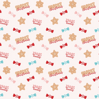 christmas candy, gingerbread cookies, star cookies, peppermint candies, sweet treats, red candies, pink candies, turquoise candies, brown cookies, pale pink background, repeating pattern, festive sweets, holiday desserts,, fabric panel, christmas theme, candy pattern, baking motifs, winter treats, holiday confections