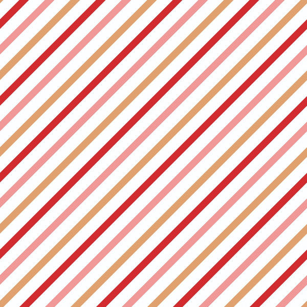 diagonal stripes, candy cane stripes, red stripes, pink stripes, orange stripes, white stripes, christmas colors, holiday pattern,, fabric panel, geometric design, festive stripes, christmas treats, candy pattern, holiday crafting, seasonal fabric, cotton fabric, cheerful mood, bright colors, repeating pattern