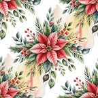 Poinsettia Pines Pattern 10 Minky Fabric