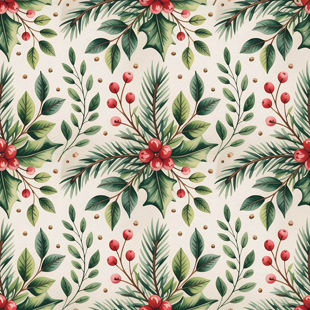 Poinsettia Pines Pattern 11 Minky Fabric