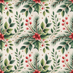 Poinsettia Pines Pattern 11 Minky Fabric