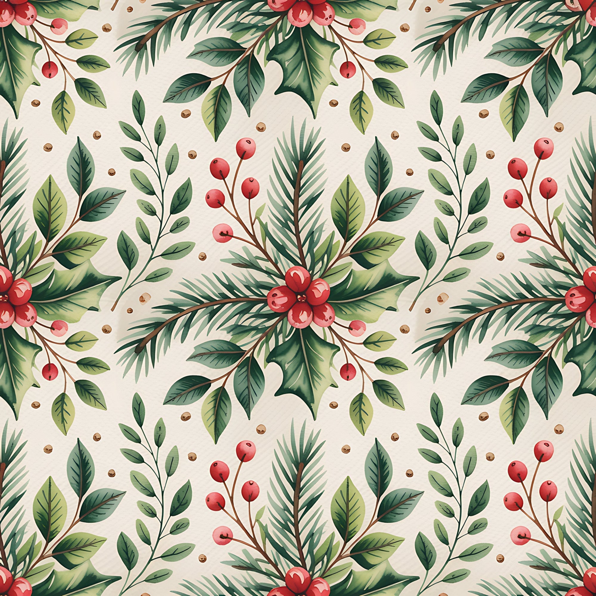 Poinsettia Pines Pattern 11 Minky Fabric