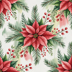 Poinsettia Pines Pattern 12 Minky Fabric
