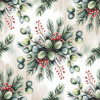 Poinsettia Pines Pattern 2 Minky Fabric