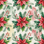 Poinsettia Pines Pattern 4 Minky Fabric