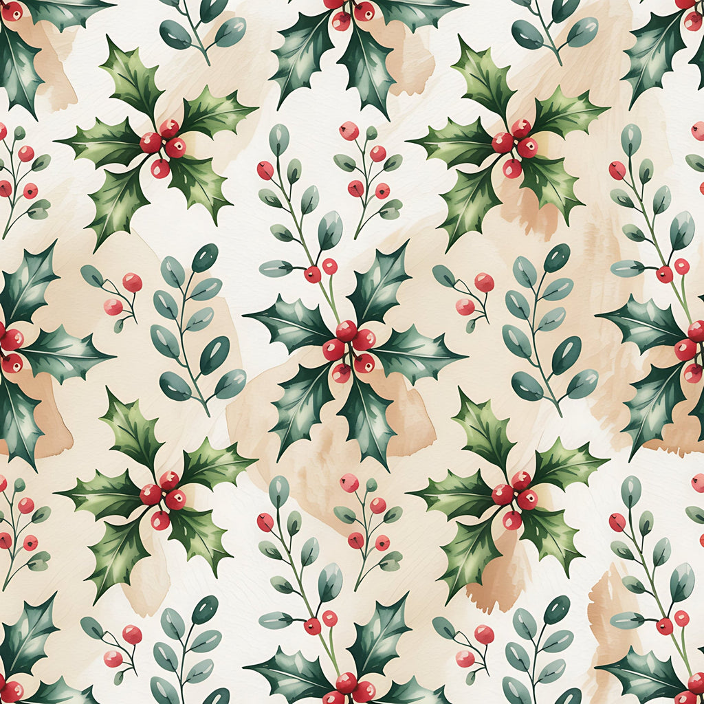 Poinsettia Pines Pattern 5 Minky Fabric