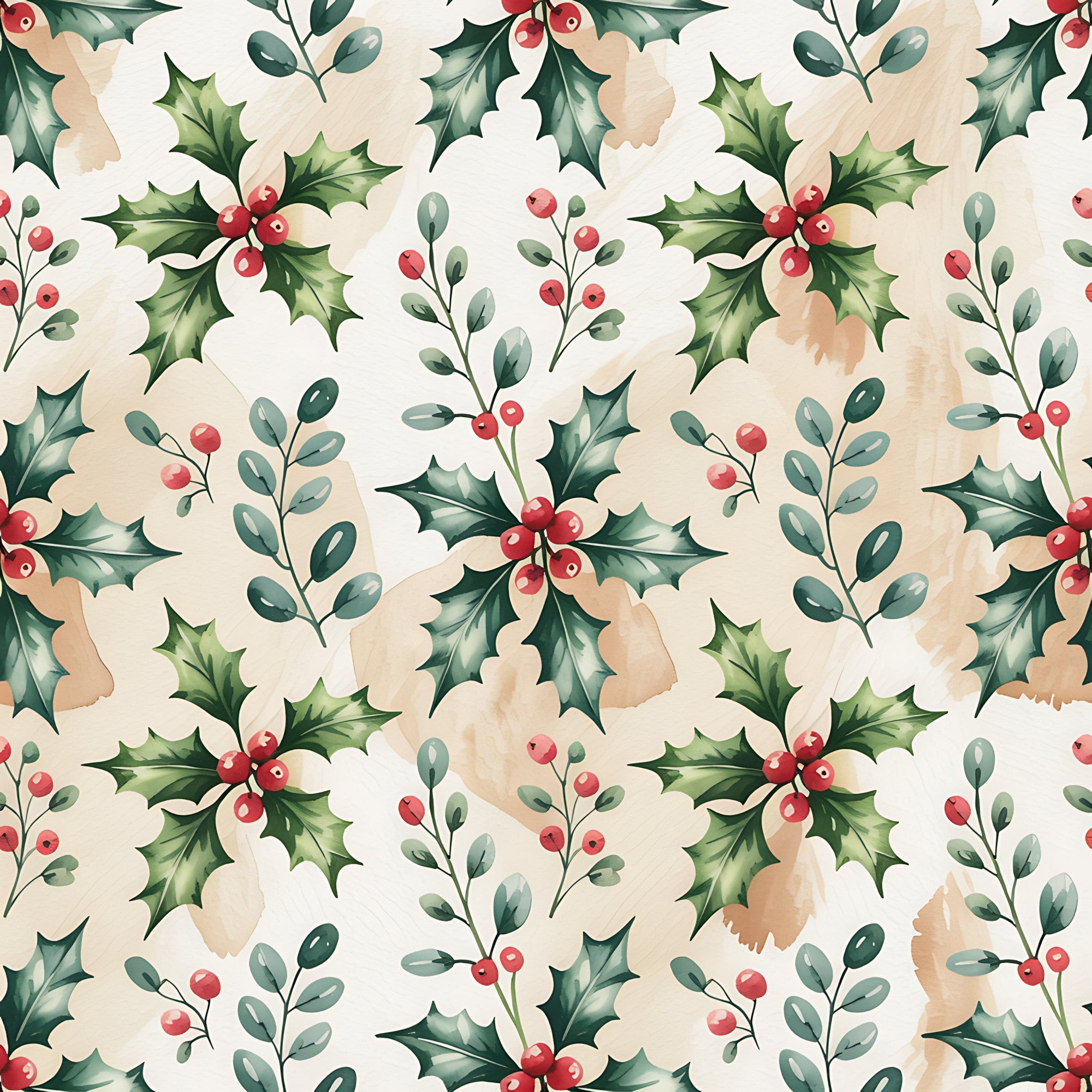 Poinsettia Pines Pattern 5 Minky Fabric
