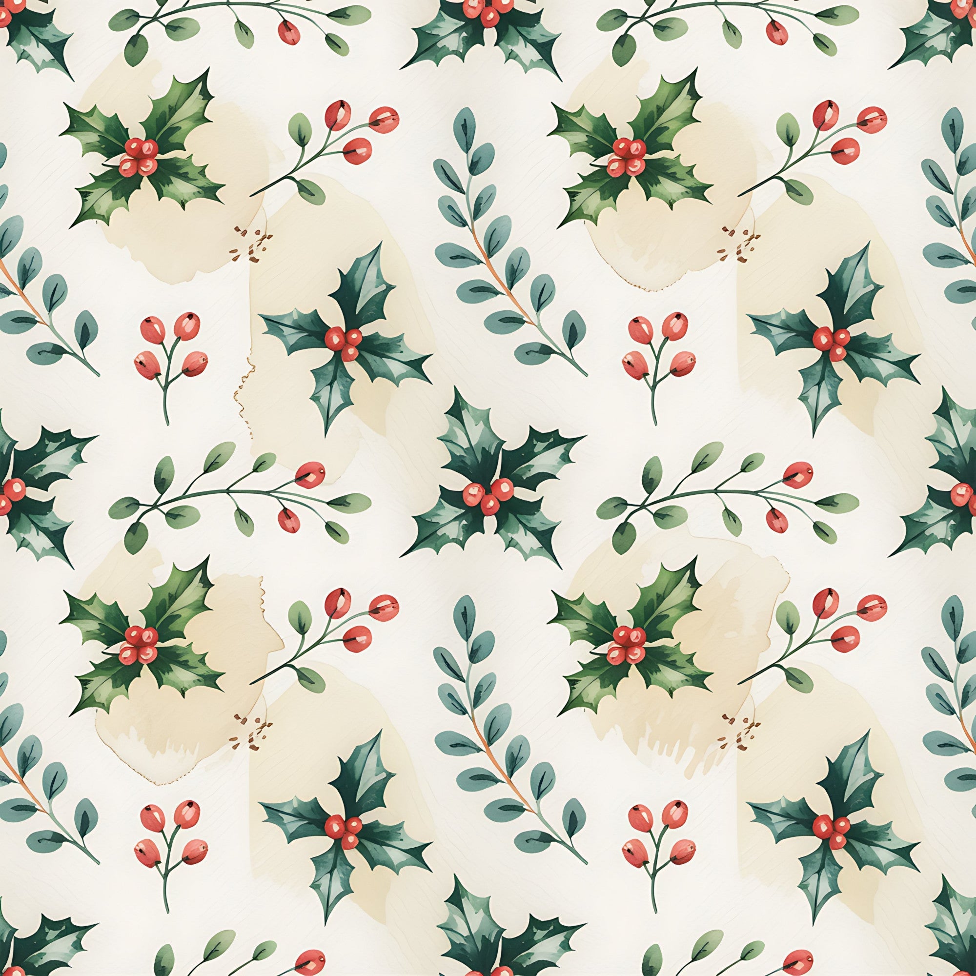 Poinsettia Pines Pattern 6 Minky Fabric