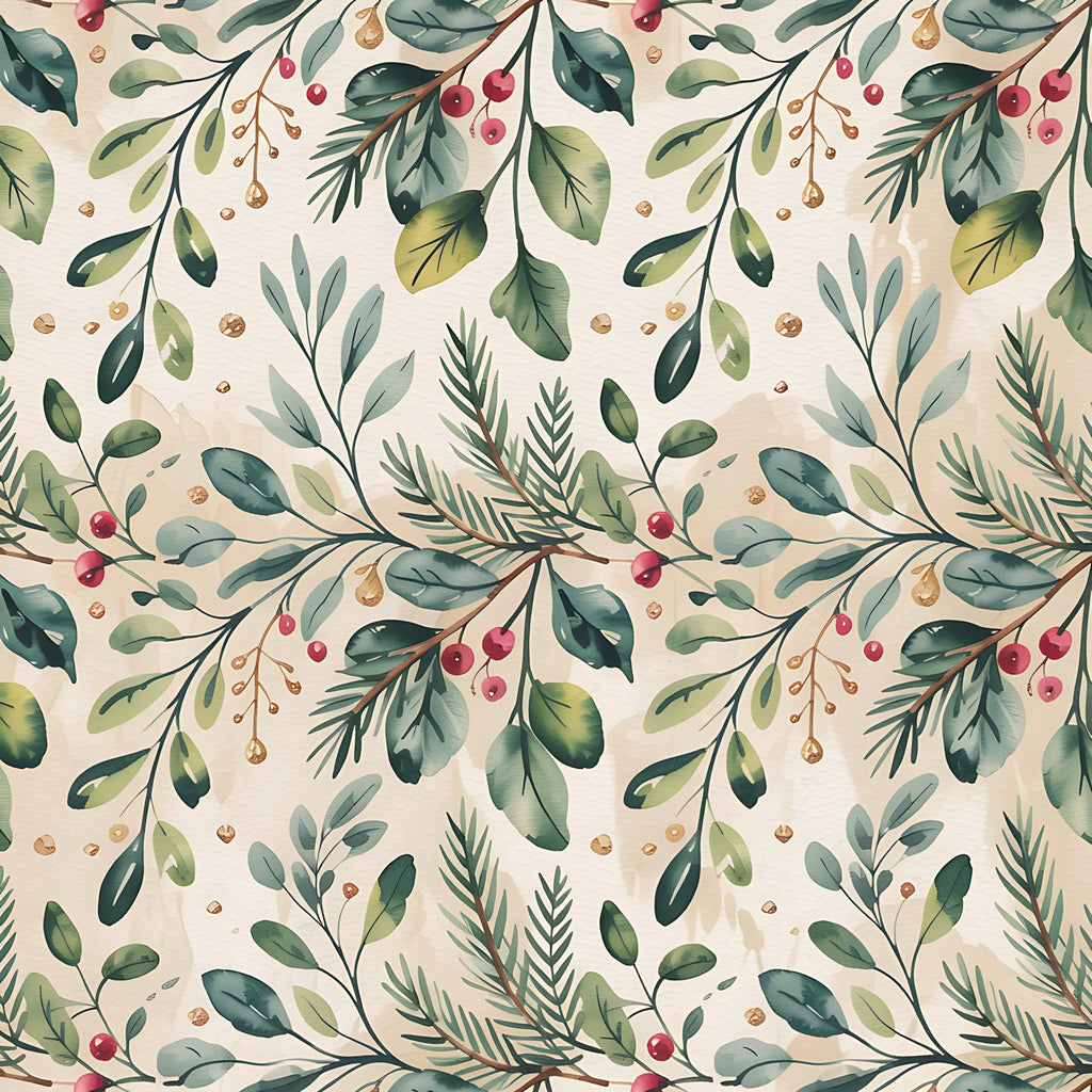 Poinsettia Pines Pattern 9 Minky Fabric