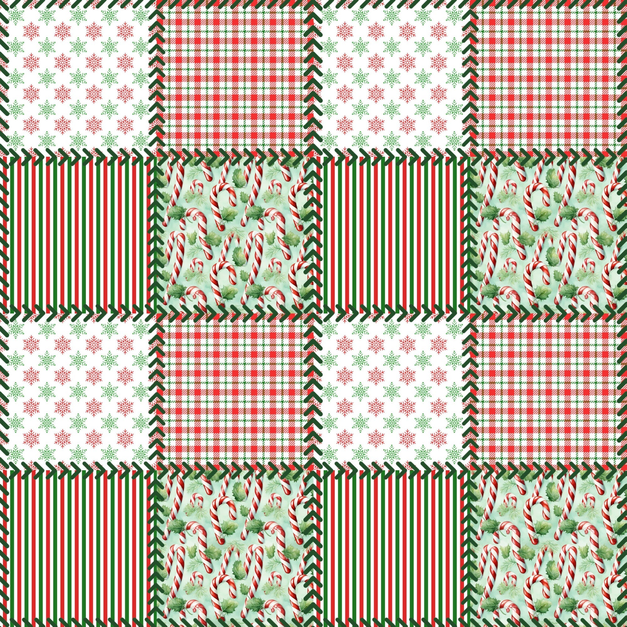 Christmas Patches Pattern 1 Minky Fabric