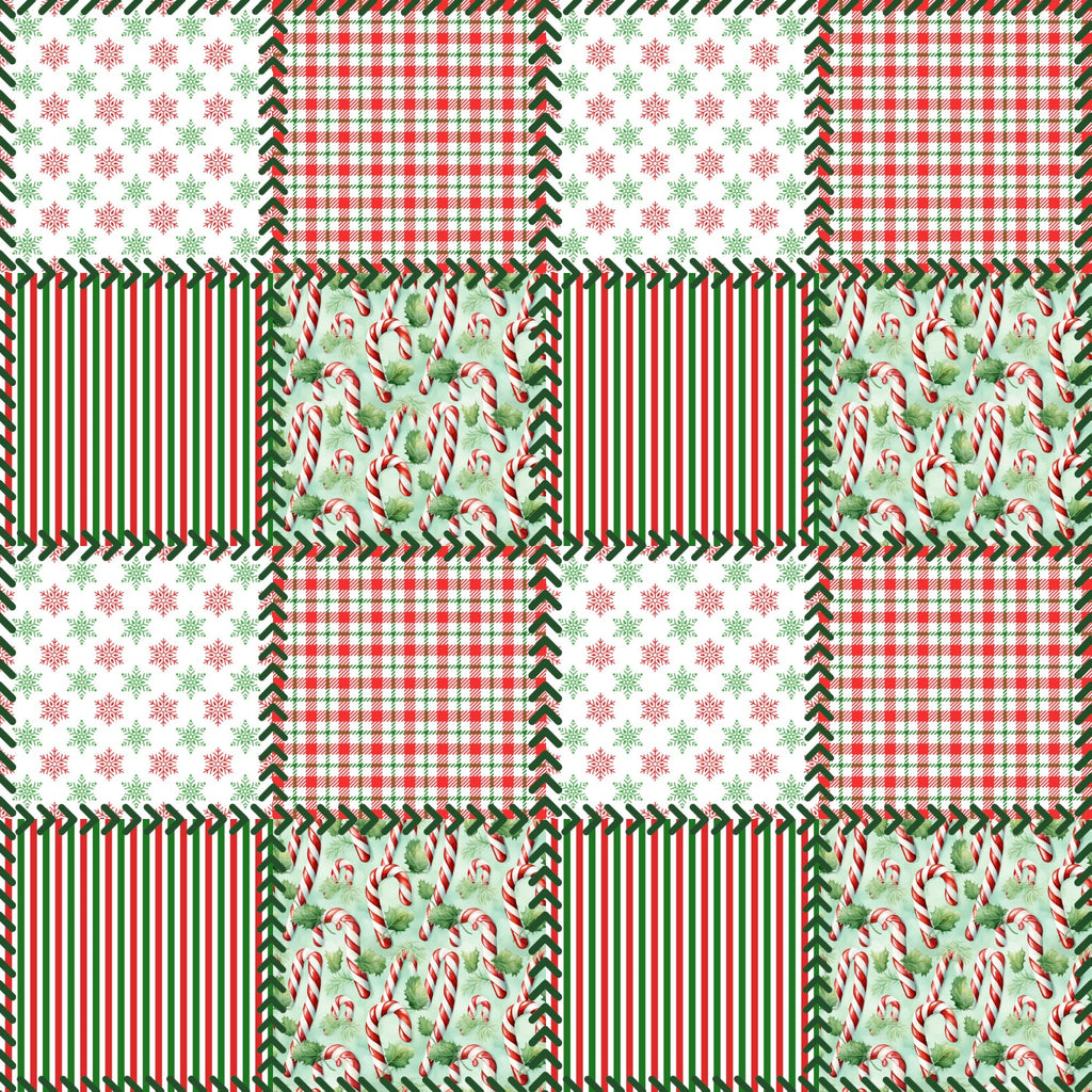 Christmas Patches Pattern 1 Minky Fabric