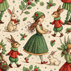 Yuletide Hare Pattern 30 Minky Fabric