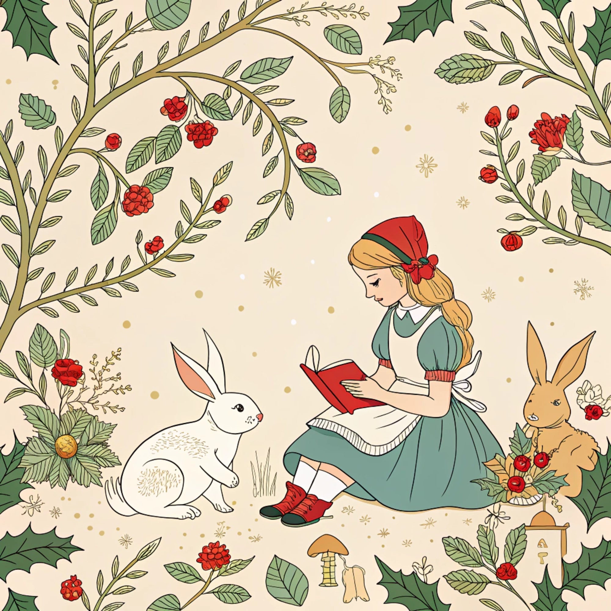 Yuletide Hare Pattern 31 Minky Fabric