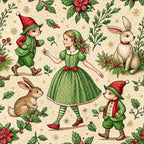 Yuletide Hare Pattern 39 Minky Fabric