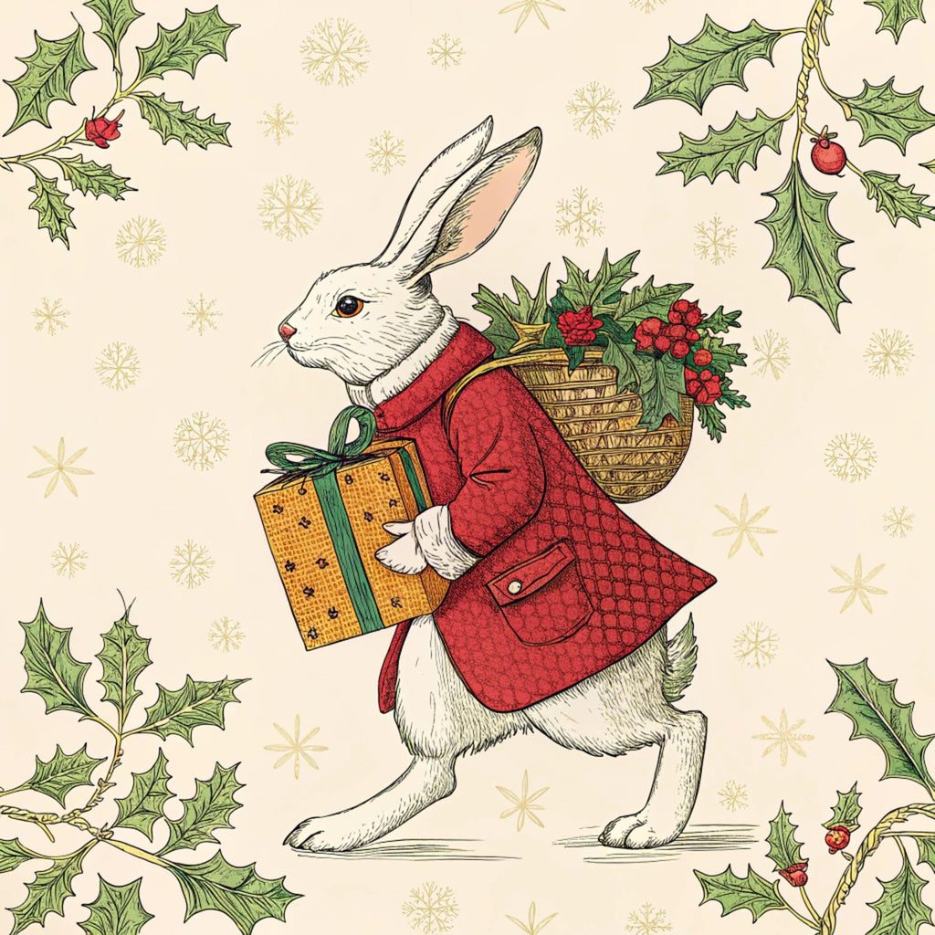 Yuletide Hare Pattern 41 Minky Fabric