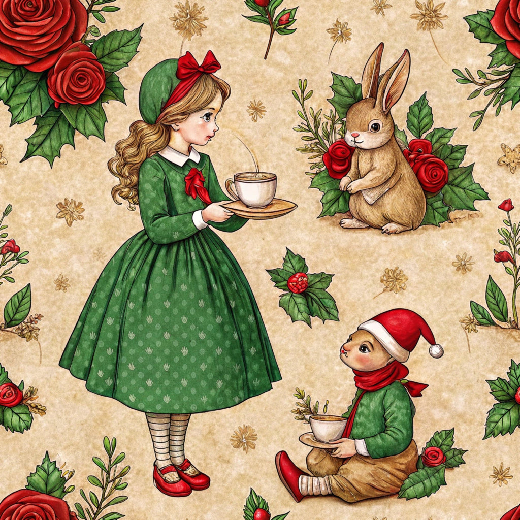 Yuletide Hare Pattern 42 Minky Fabric