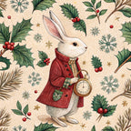 Yuletide Hare Pattern 45 Minky Fabric