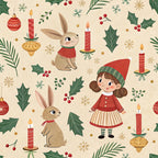 Yuletide Hare Pattern 48 Minky Fabric