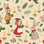 Yuletide Hare Pattern 52 Minky Fabric