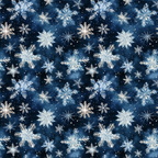 navy blue, midnight blue, white, silver, snowflakes, winter pattern, crystalline designs, starry night, snow crystals, geometric snowflakes, delicate details, winter wonderland, frost patterns, ice crystals,, fabric panel, christmas fabric, holiday theme, repeating pattern, winter motifs