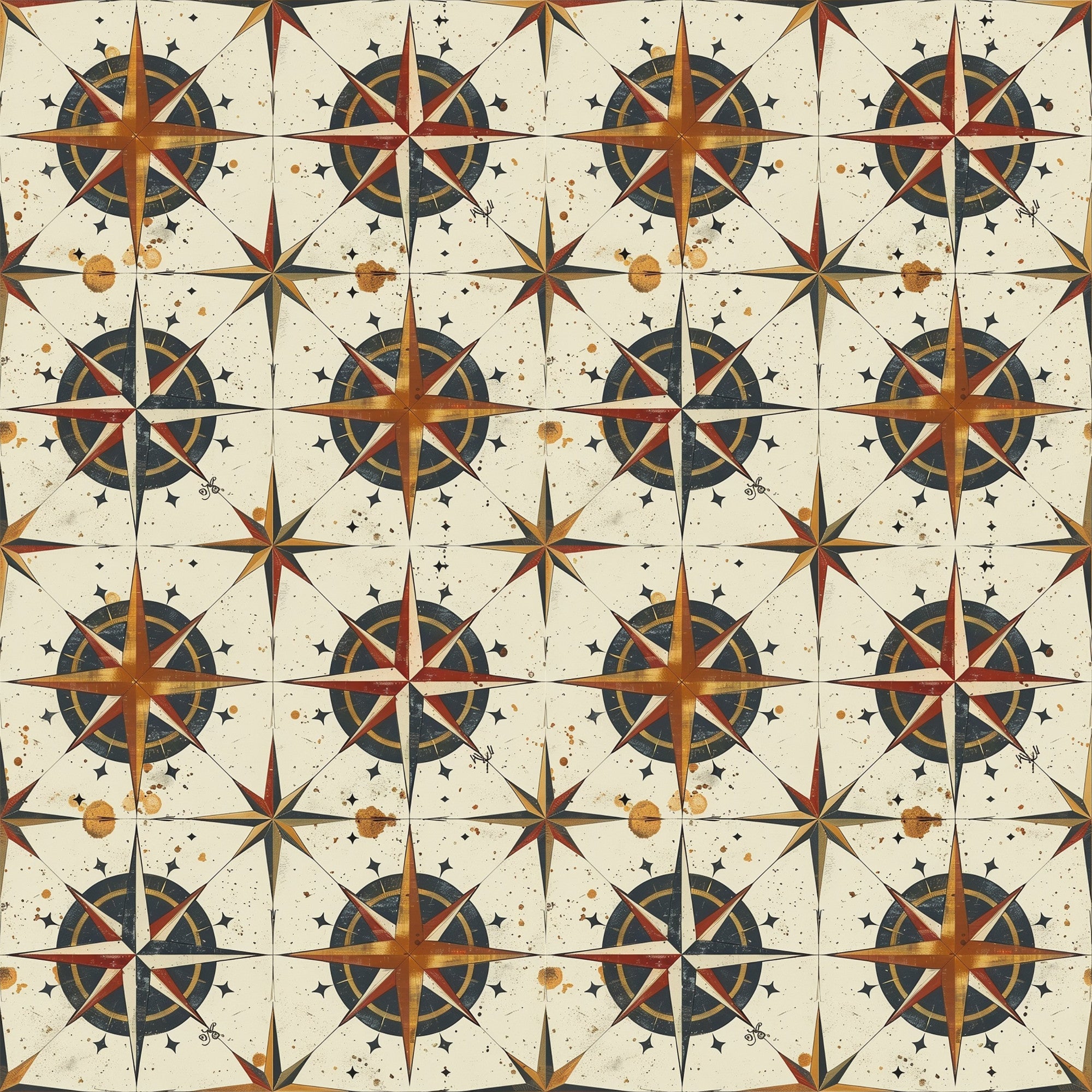 Classic Compass Rose Pattern 10 Minky Fabric