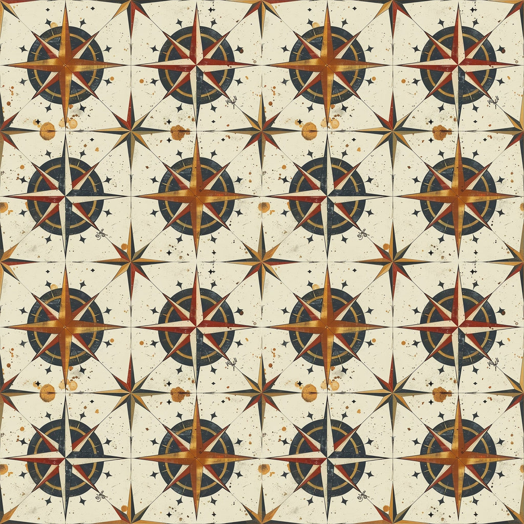 Classic Compass Rose Pattern 10 Minky Fabric