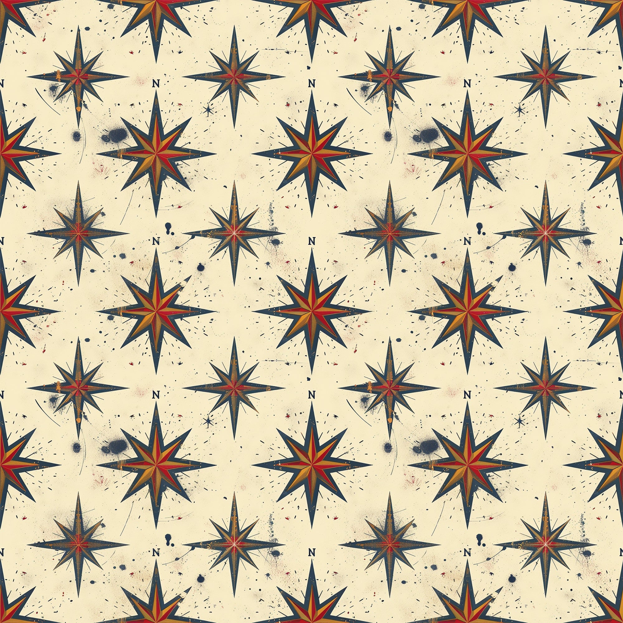 Classic Compass Rose Pattern 11 Minky Fabric