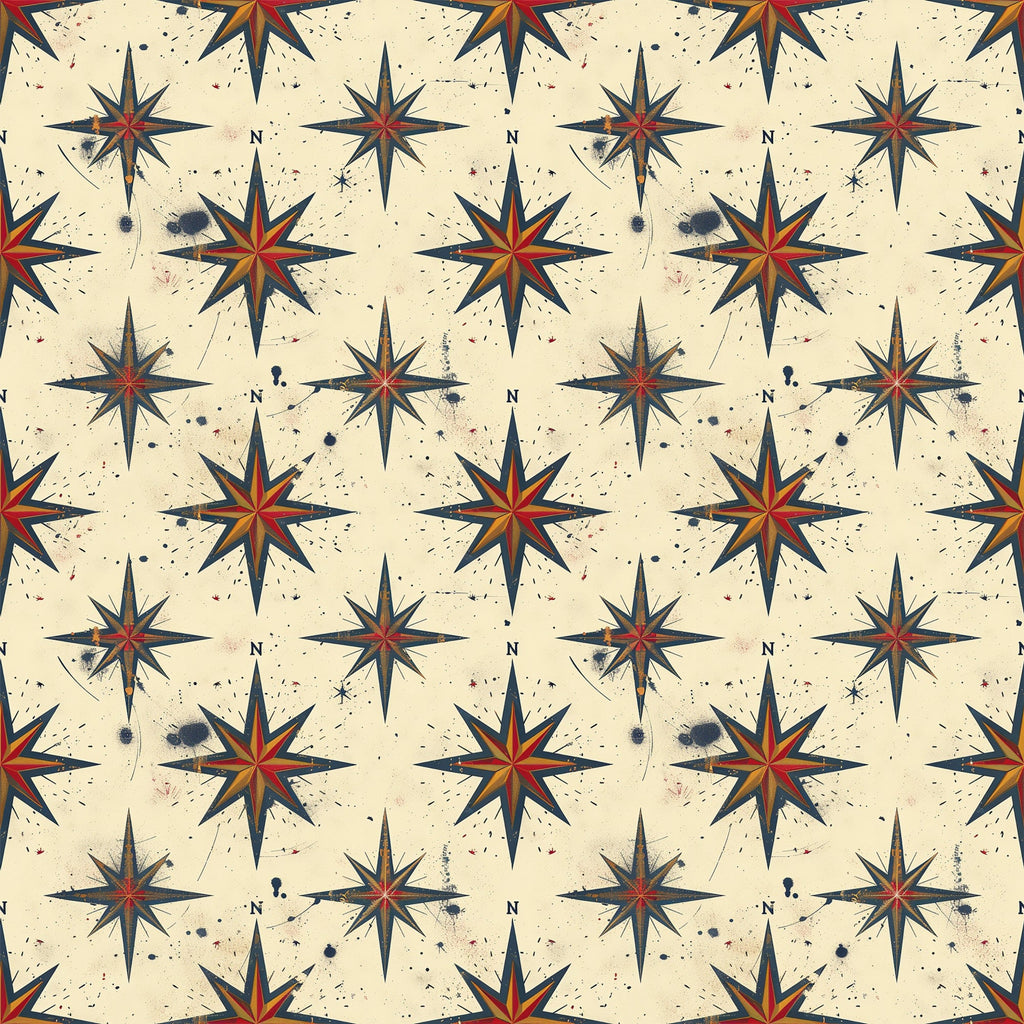 Classic Compass Rose Pattern 11 Minky Fabric