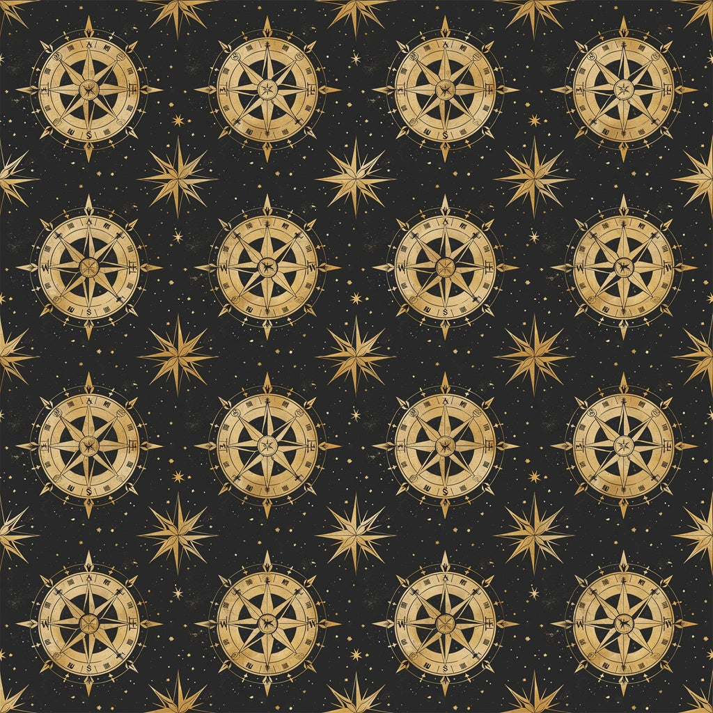 Classic Compass Rose Pattern 12 Minky Fabric