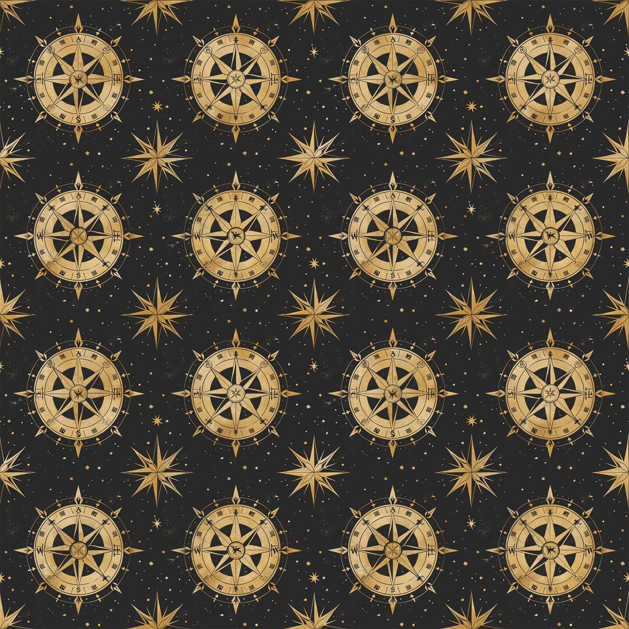 Classic Compass Rose Pattern 12 Minky Fabric