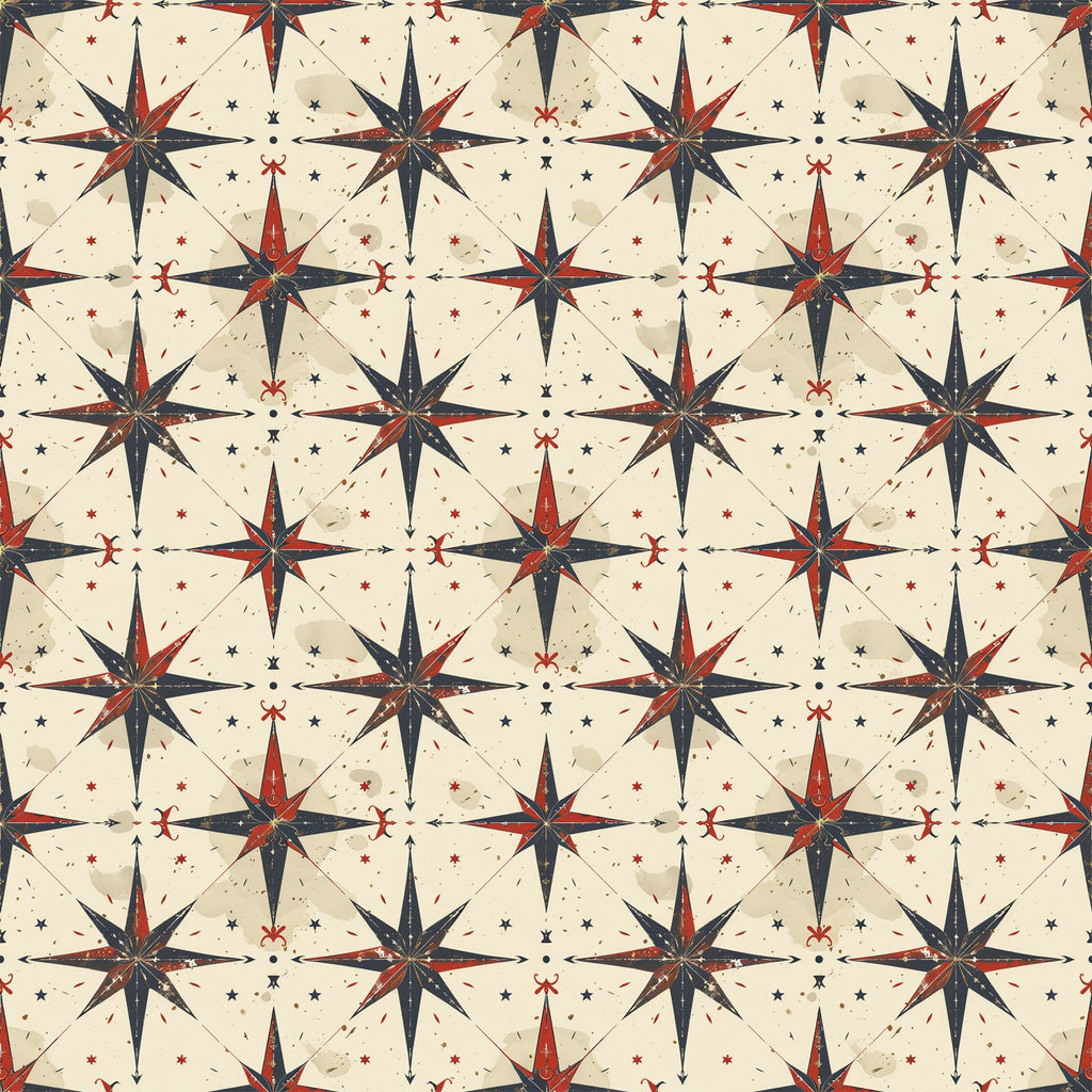 Classic Compass Rose Pattern 3 Minky Fabric