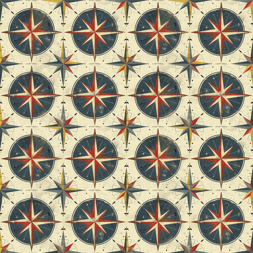 Classic Compass Rose Pattern 5 Minky Fabric