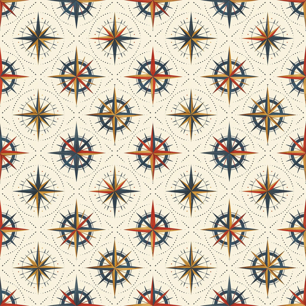 Classic Compass Rose Pattern 6 Minky Fabric