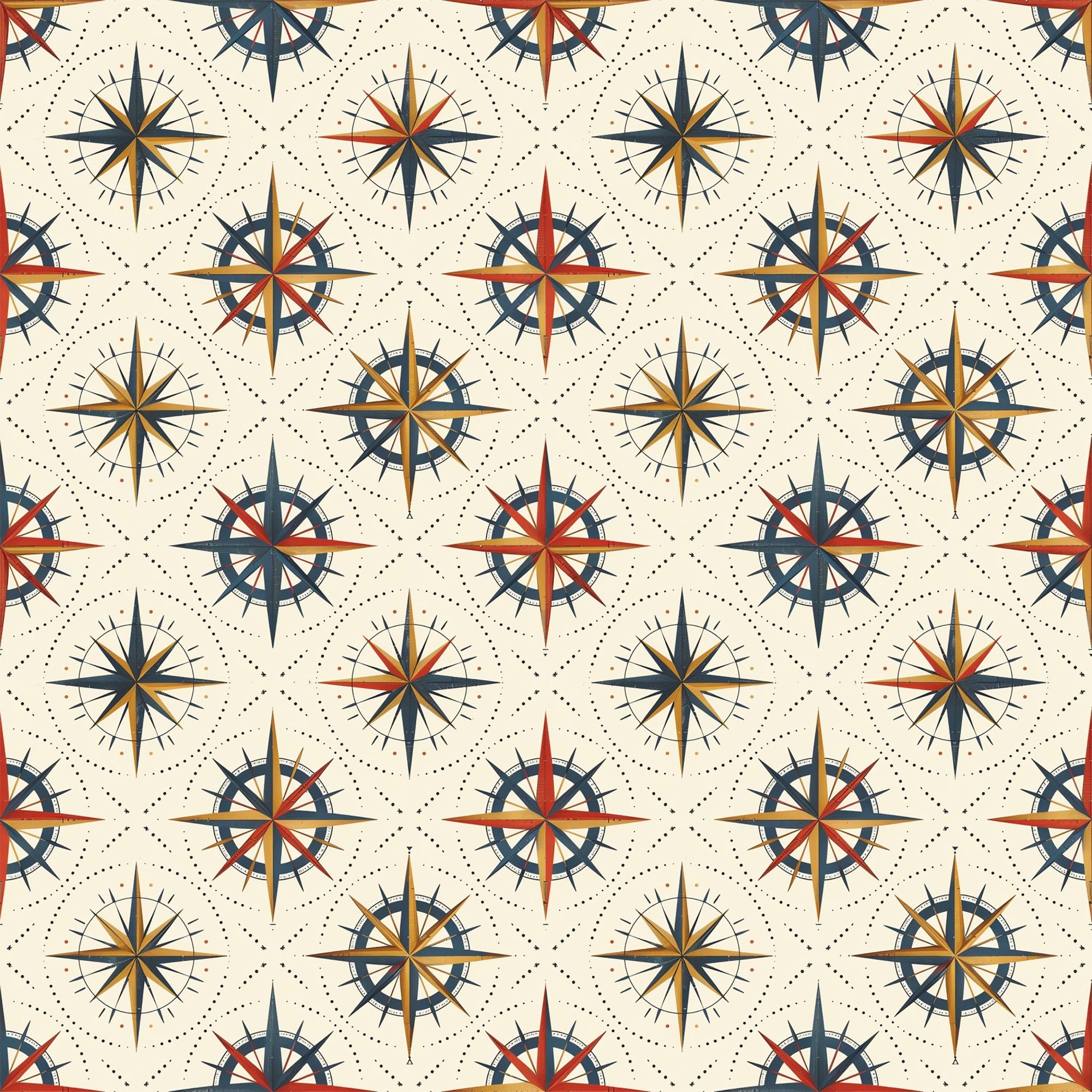 Classic Compass Rose Pattern 6 Minky Fabric