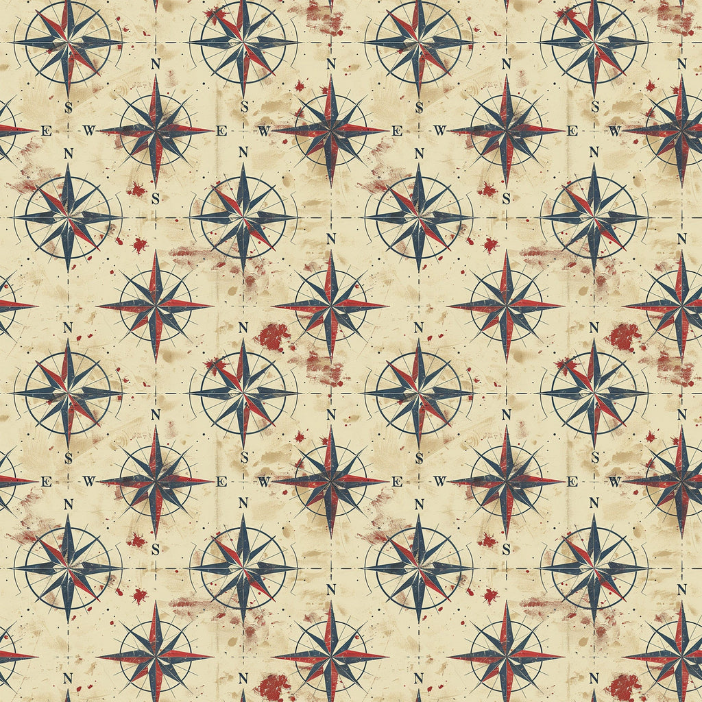 Classic Compass Rose Pattern 9 Minky Fabric