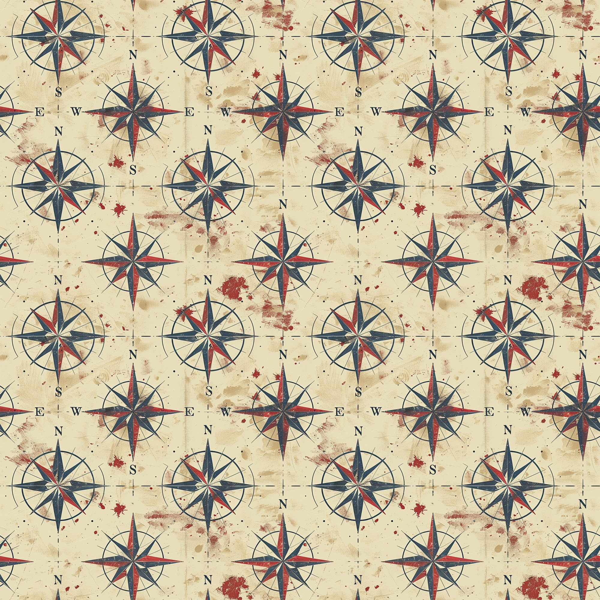 Classic Compass Rose Pattern 9 Minky Fabric