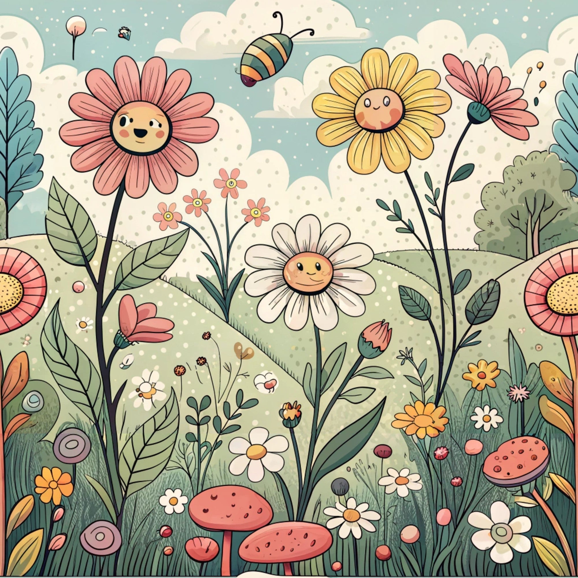Storybook Meadow Pattern 7 Minky Fabric