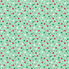 mint green, sage green, red dots, white dots, dark green dots, polka dots, confetti pattern, scattered dots,, fabric panel, festive colors, christmas colors, holiday theme, geometric pattern, repeating pattern, cheerful design, craft fabric, sewing material, cotton fabric