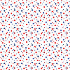red dots, blue dots, confetti pattern, scattered circles, polka dots, random placement, patriotic colors, geometric design, small dots, medium dots,, fabric panel, cheerful pattern, festive design, americana theme, dotted fabric, circular motifs, bright colors, cotton fabric, repetitive pattern
