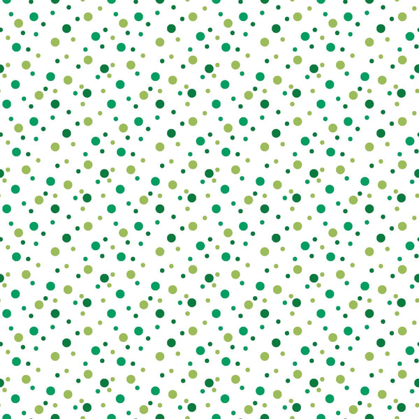 green dots, light green, dark green, emerald green, sage green, polka dots, confetti pattern, scattered dots, random placement, geometric design,, fabric panel, cheerful mood, playful design, nature colors, spring colors, dotted fabric, circle pattern, modern style, repetitive motif