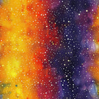 cosmic, galaxy, nebula, stars, space theme, yellow, orange, red, purple, navy blue, gradient colors, celestial pattern, starfield, universe, astronomical,, fabric panel, colorful spectrum, night sky, stellar design