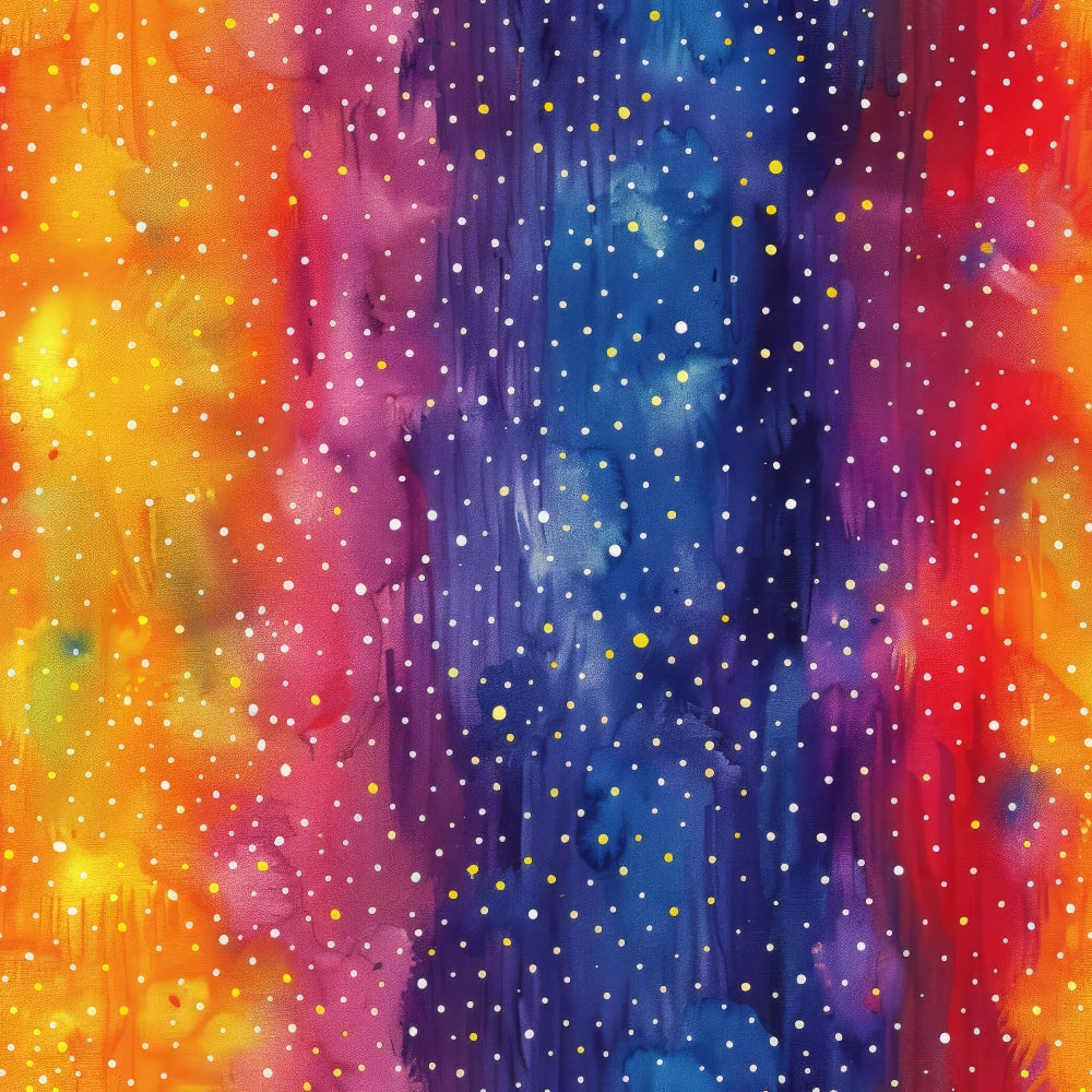 cosmic dance, galaxy print, starfield pattern, nebula design, orange gradient, blue gradient, purple gradient, yellow accents, white stars, space theme, celestial motif, astronomical print, vibrant colors,, fabric panel, cosmic swirls, interstellar design, bright constellation, colorful universe, stellar pattern