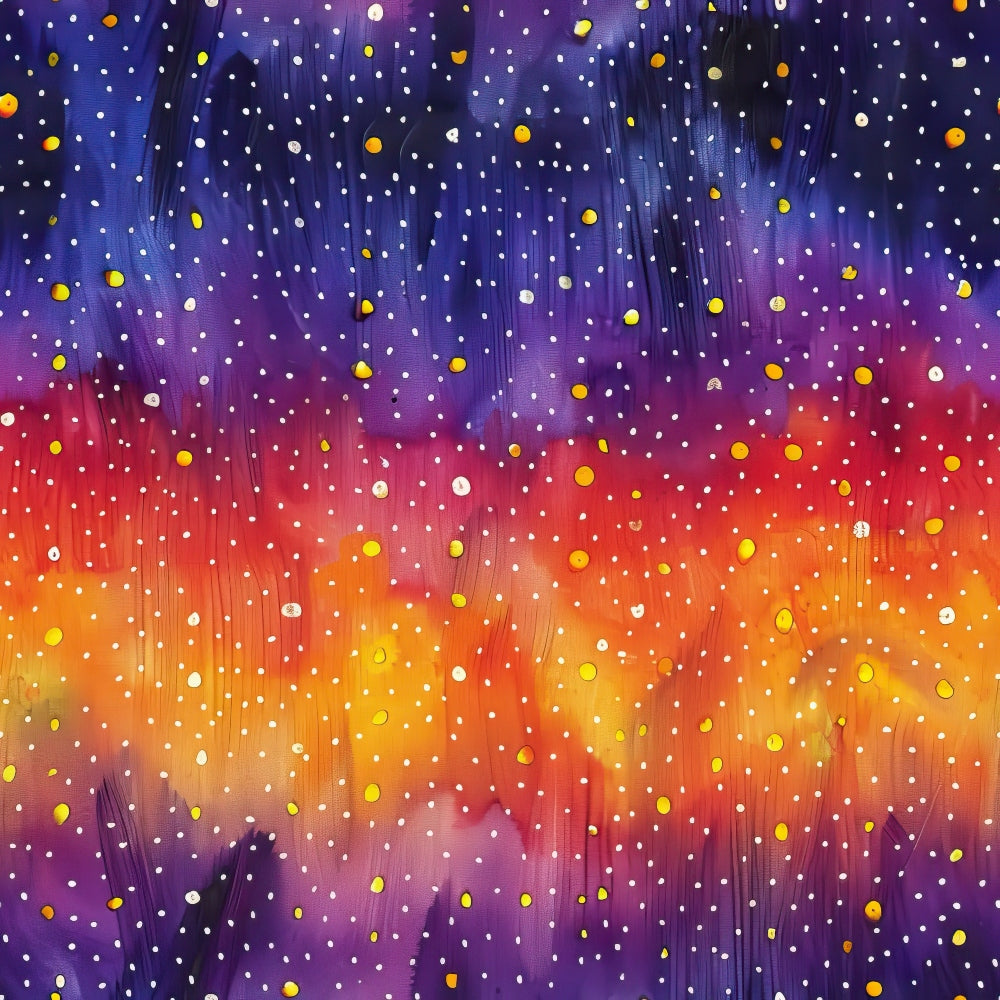 cosmic, galaxy, starfield, nebula, deep purple, electric blue, bright orange, golden yellow, magenta, scattered dots, celestial bodies, space theme, astronomical, dreamy, ethereal, gradient blend,, fabric panel, universe, stellar